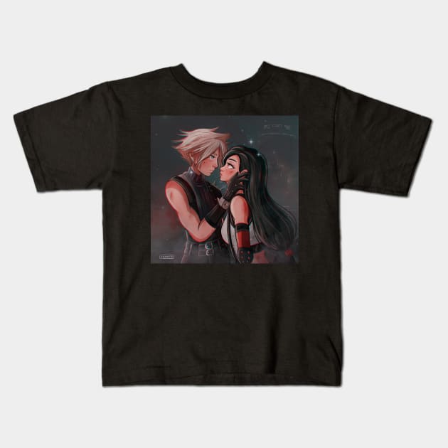 cloud and tifa Kids T-Shirt by ariadnadraws